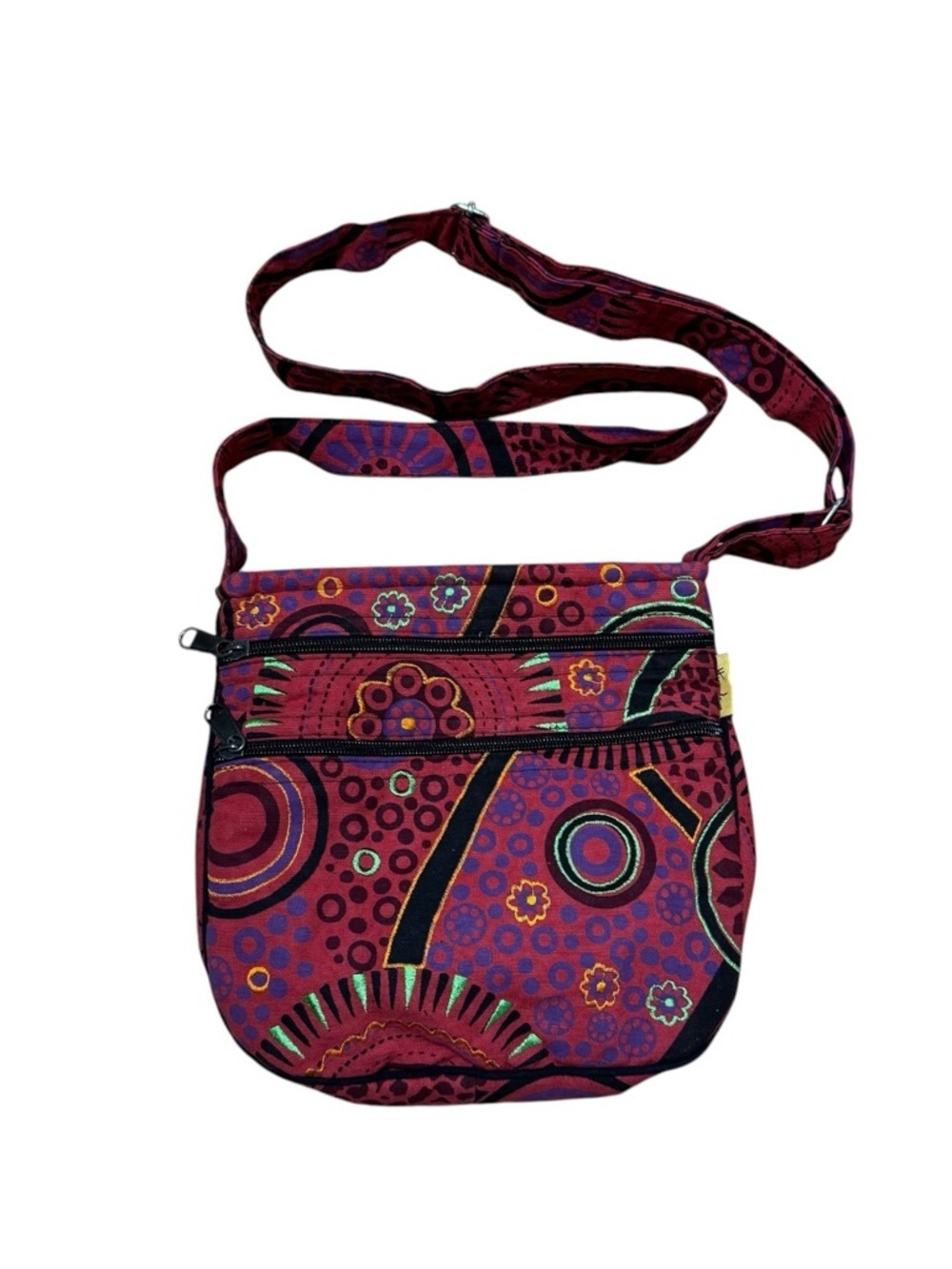Himalaya Handmade Mandala Print Canvas Crossbody Bag Purse Boho Hippie Festival